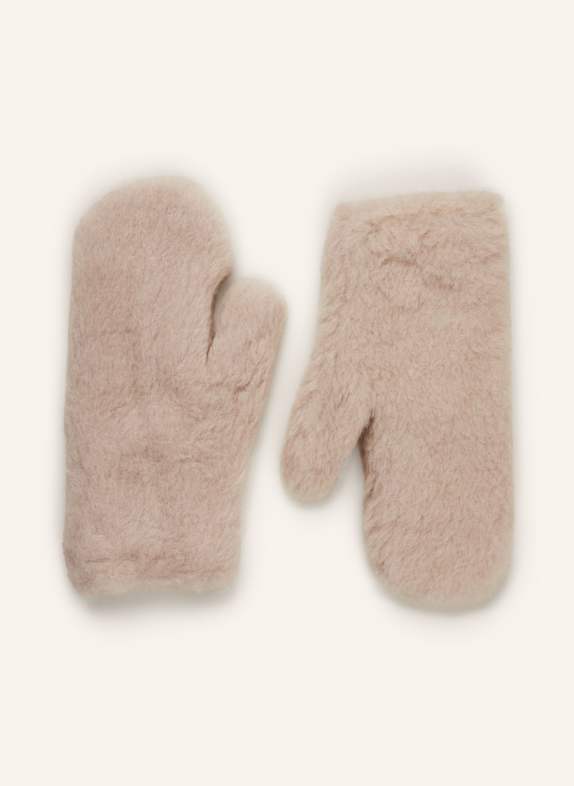 Max Mara Teddyfell-Fäustlinge OMBRATO mit Alpaka CREME