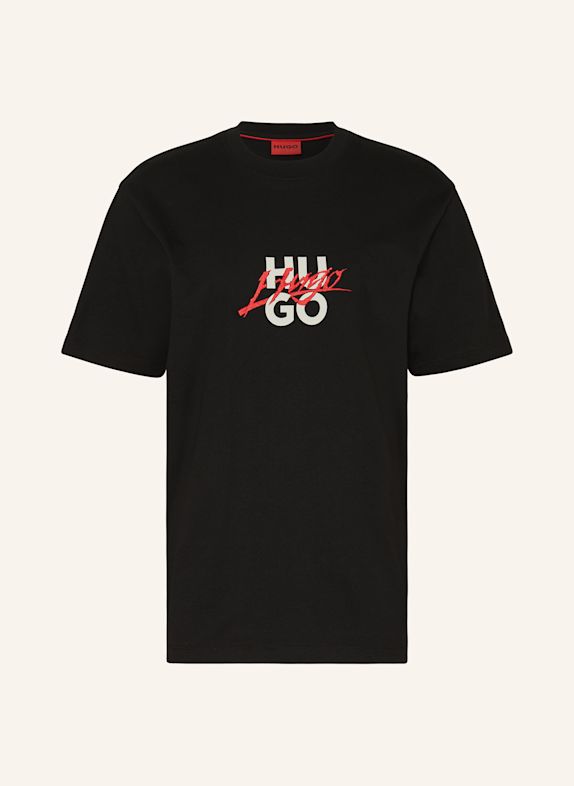 HUGO T-shirt DLONGNY BLACK/ WHITE/ RED