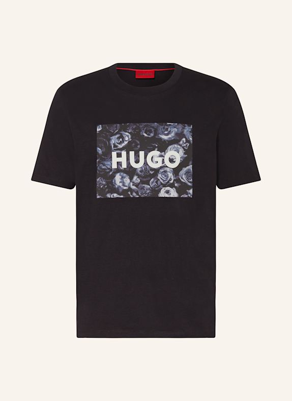 HUGO T-Shirt DULIVE SCHWARZ/ HELLGRAU/ BLAU
