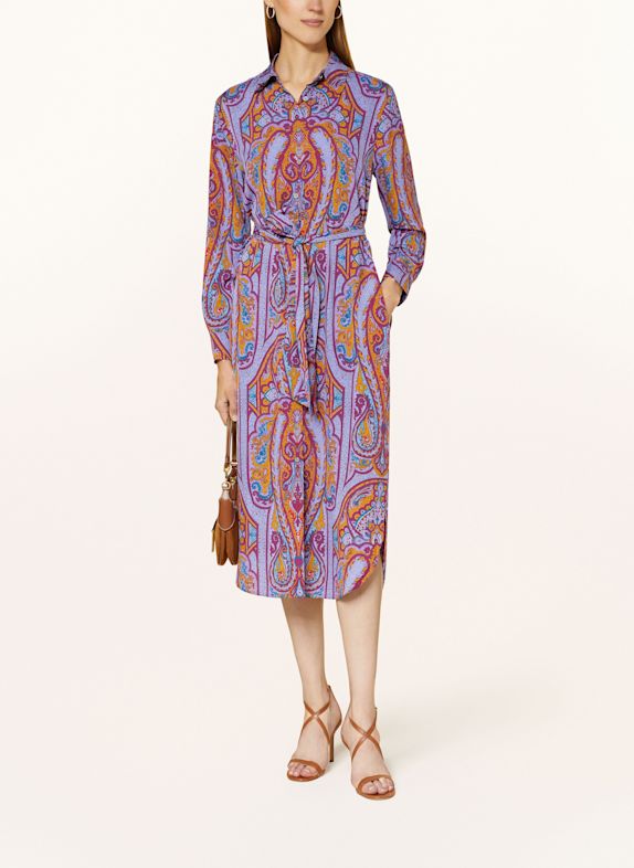 LAUREN RALPH LAUREN Hemdblusenkleid LILA/ FUCHSIA/ DUNKELGELB