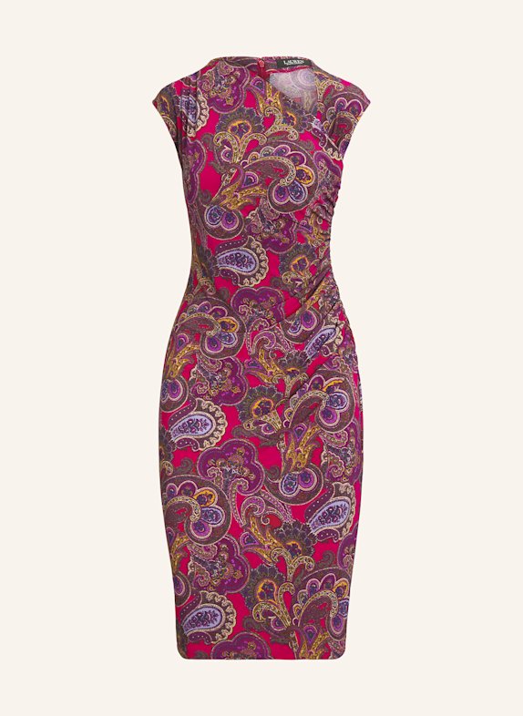 LAUREN RALPH LAUREN Jersey dress FUCHSIA / PURPLE / GREEN