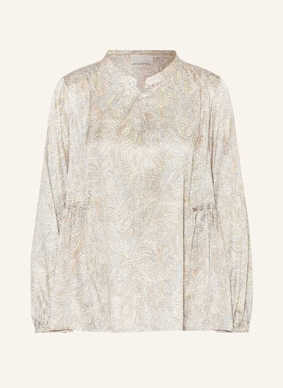 HEMISPHERE Shirt blouse in silk BEIGE/ GRAY