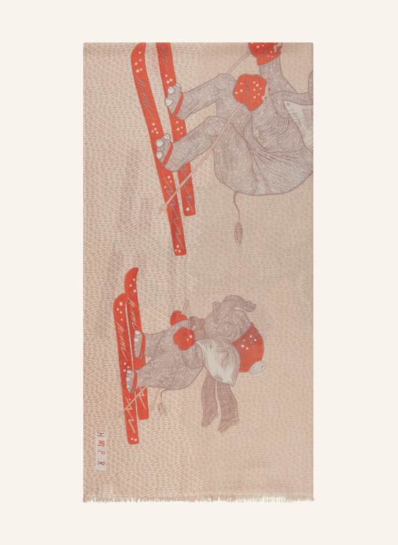 HEMISPHERE Cashmere scarf BEIGE/ ORANGE