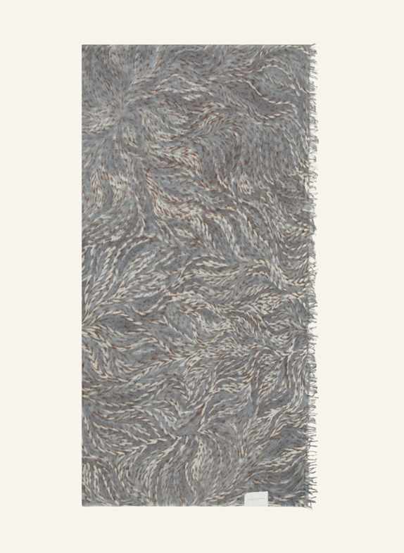 HEMISPHERE Cashmere scarf GRAY/ WHITE/ BROWN