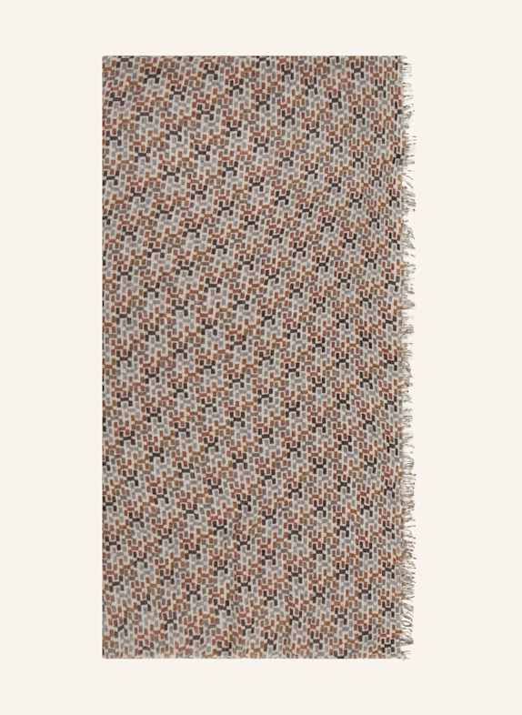HEMISPHERE LAHA cashmere scarf BROWN/ GRAY/ CREAM