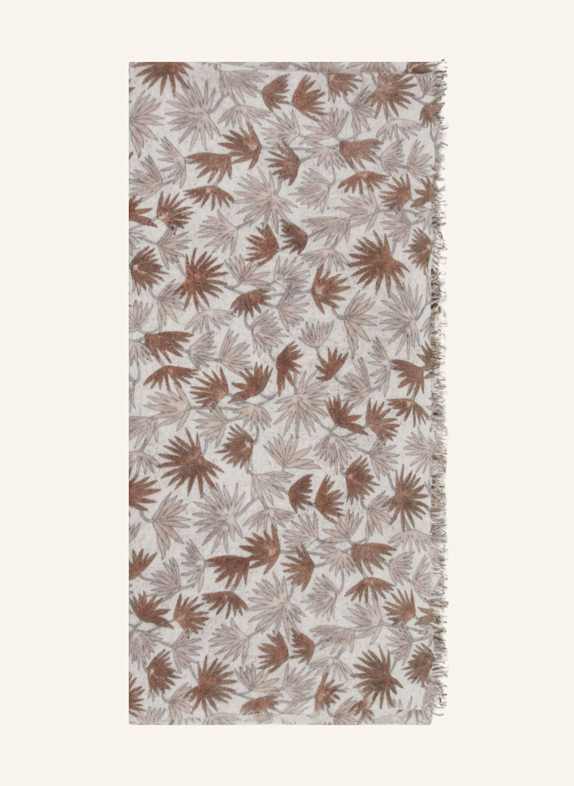 HEMISPHERE Cashmere scarf LEMI CREAM/ BROWN/ NUDE