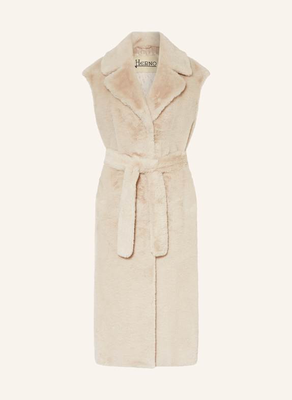 HERNO Slim fit jacket with removable placket BEIGE