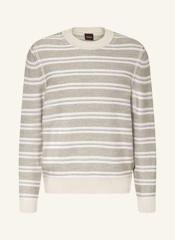 BOSS Sweter AMODERO JASNOCZARY/ ZIELONY