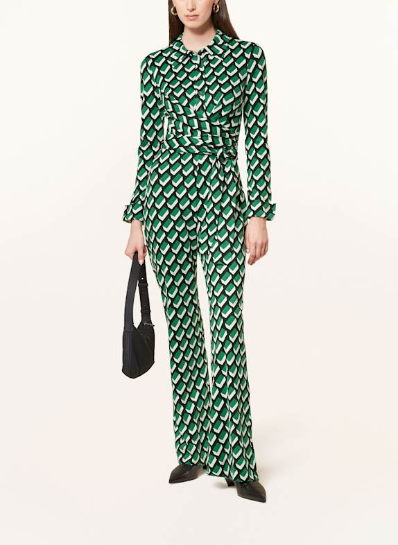 DIANE VON FURSTENBERG Jumpsuit MICHELE GRÜN / WEISS / SCHWARZ