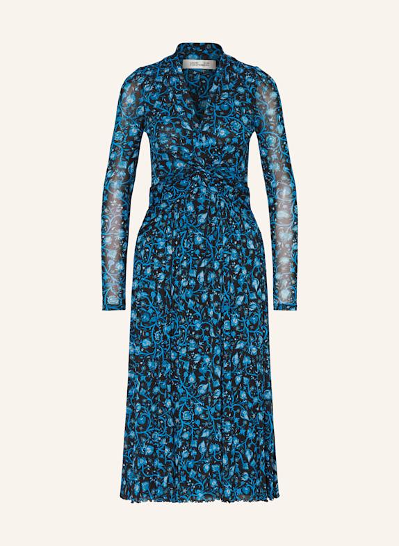 DIANE VON FURSTENBERG Mesh dress BURTON BLACK/ BLUE/ TURQUOISE