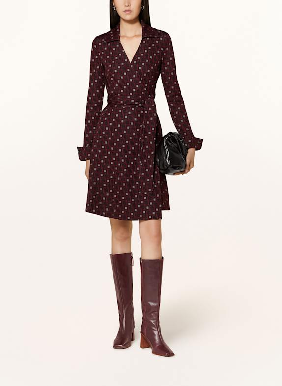 DIANE VON FURSTENBERG Wickelkleid SOFIA aus Jersey DUNKELROT/ SCHWARZ