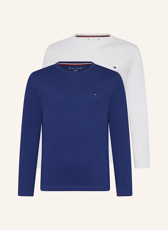 TOMMY HILFIGER Koszulka z długim rękawem, 2 szt. BIAŁY/ GRANATOWY