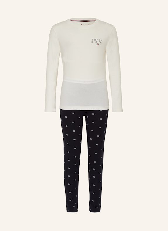 TOMMY HILFIGER Schlafanzug ECRU/ DUNKELBLAU