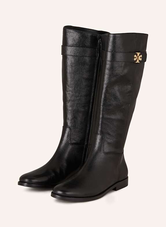 TORY BURCH Kozačky T LOCK ČERNÁ