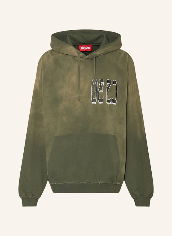032c Oversized-Hoodie SPLICED OLIV