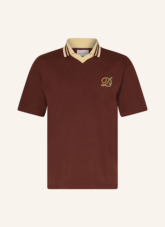 DRÔLE DE MONSIEUR Jersey polo shirt DARK BROWN