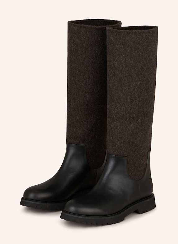UNÜTZER Stiefel SCHWARZ/ DUNKELGRAU