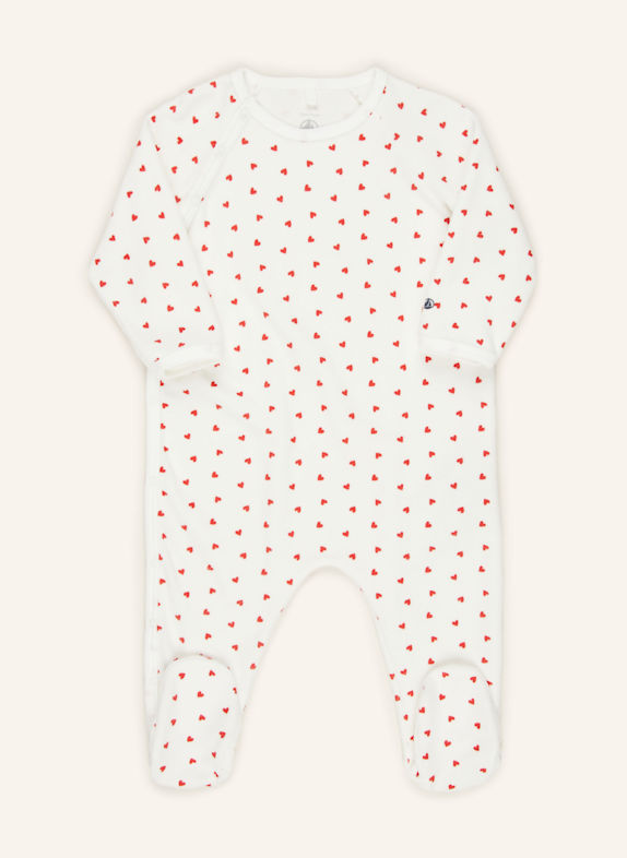 PETIT BATEAU Nickistrampler ECRU/ ROT