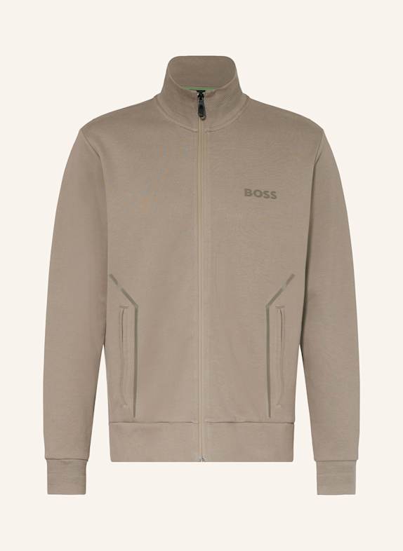 BOSS SKAZ MIRROR sweat jacket in piqué KHAKI