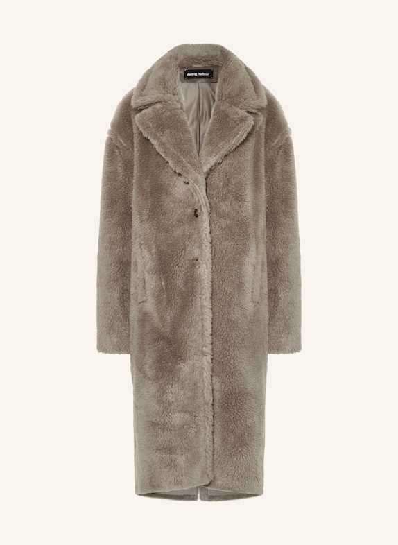 darling harbour Kunstfell-Mantel TAUPE