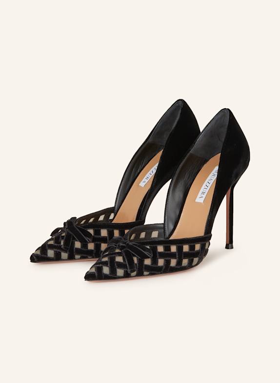 AQUAZZURA Pumps ROMANCE PUMP 105 aus Samt SCHWARZ