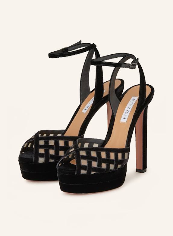 AQUAZZURA Plateau-Sandaletten ROMANCE SCHWARZ