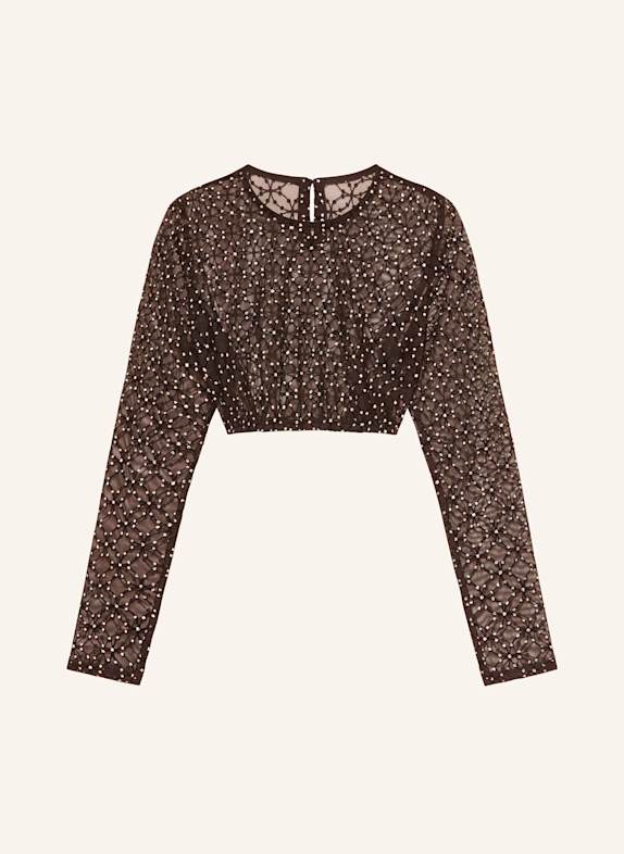 Johann & Johanna Dirndlbluse mit Schmucksteinen SCHWARZ