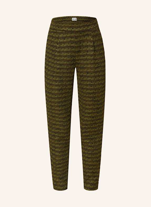 ICHI Tweed trousers IHKATE MOSLEY PA OLIVE/ BROWN/ BLACK