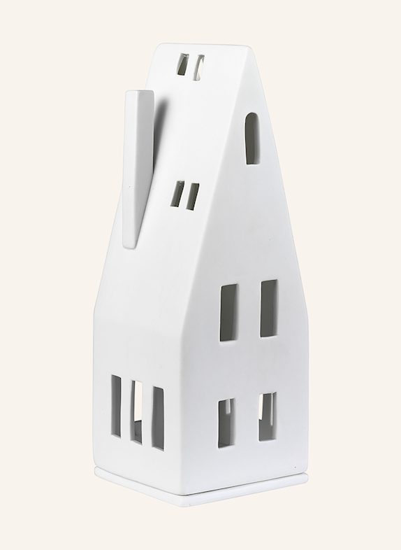 RÄDER Decorative figure LICHTHAUS SPITZDACH LARGE with tealight holder WHITE
