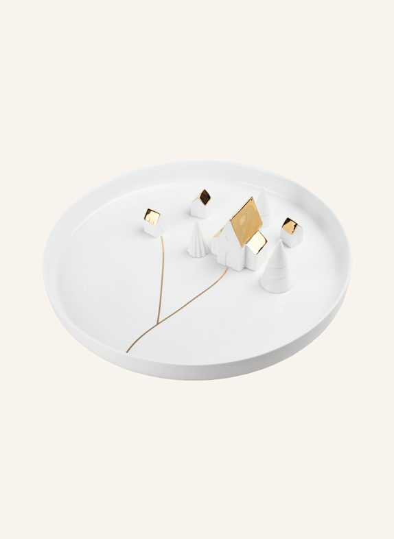 RÄDER Schale DÖRFCHEN WEISS / GOLD