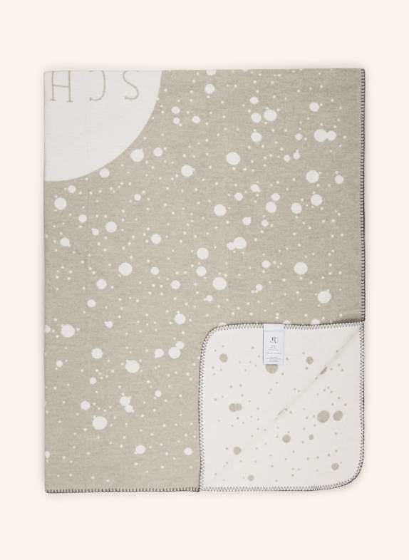 R&Auml;DER Plaid SCHNEEDECKE HELLGRAU/ WEISS