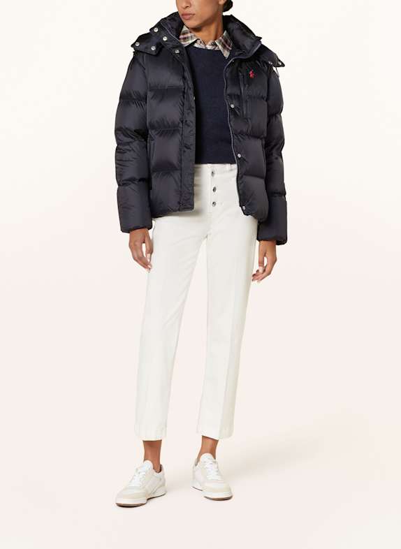 POLO RALPH LAUREN Péřová bunda s odnímatelnou kapucí TMAVĚ MODRÁ