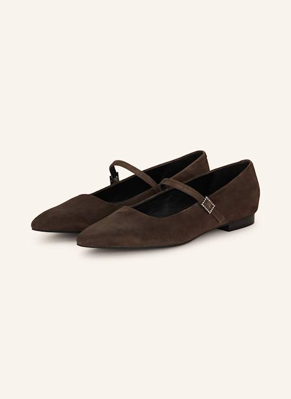 ZINDA Mary-Jane-Ballerinas PESCA DUNKELBRAUN
