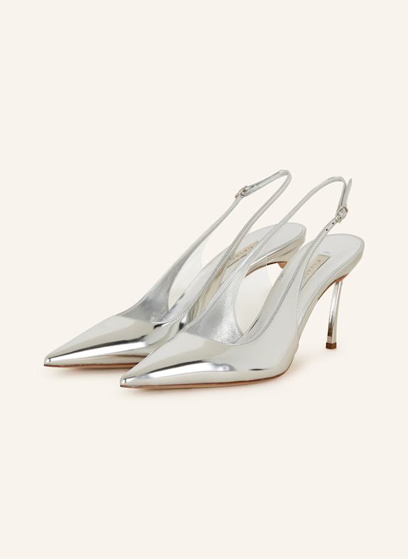 CASADEI Slingpumps SUPERBLADE ALICE mit Schmucksteinen SILBER