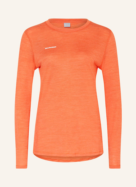 MAMMUT Longsleeve TREE WOOL mit Merinowolle ORANGE