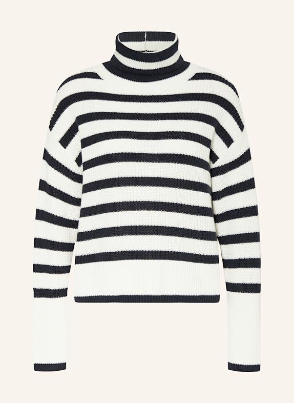 monari Rollkragenpullover WEISS/ DUNKELBLAU