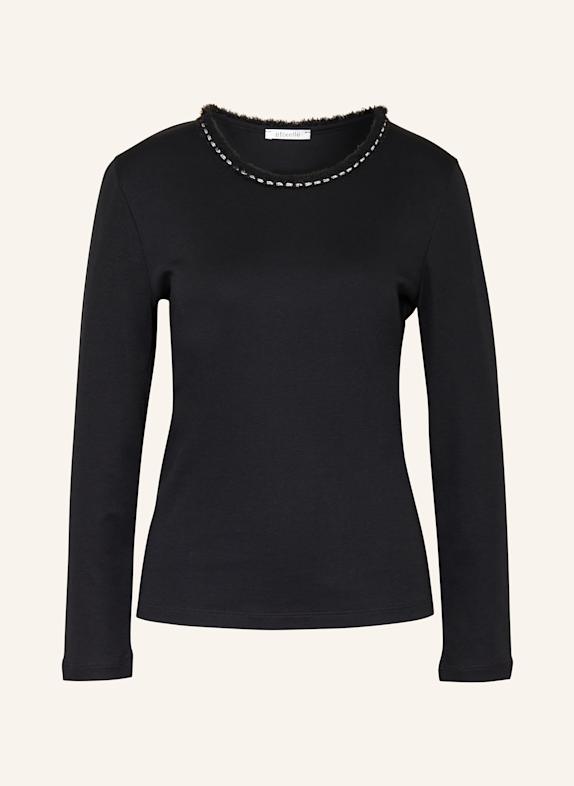 efixelle Long sleeve shirt with glitter thread BLACK