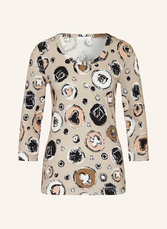 efixelle Shirt with 3/4 sleeves BLACK/ WHITE/ TAUPE