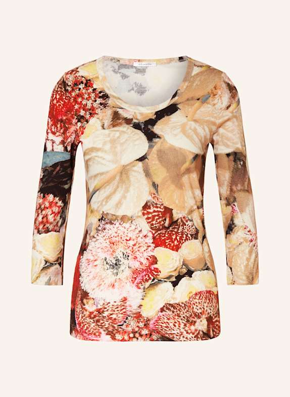 efixelle Shirt with 3/4 sleeves BLACK/ DARK RED/ YELLOW