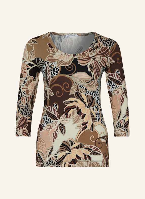 efixelle Shirt with 3/4 sleeves BROWN/ DARK BROWN/ LIGHT BROWN