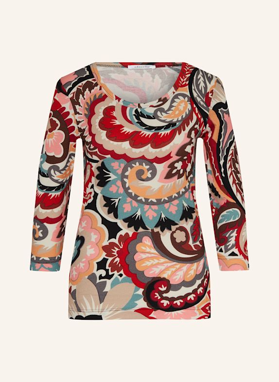 efixelle Shirt with 3/4 sleeves RED/ BEIGE