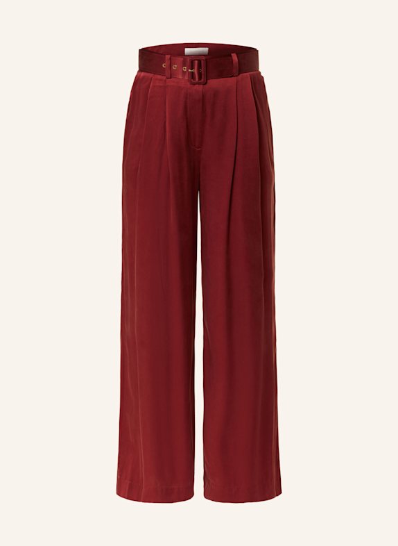 ZIMMERMANN Wide leg trousers made of silk DARK RED