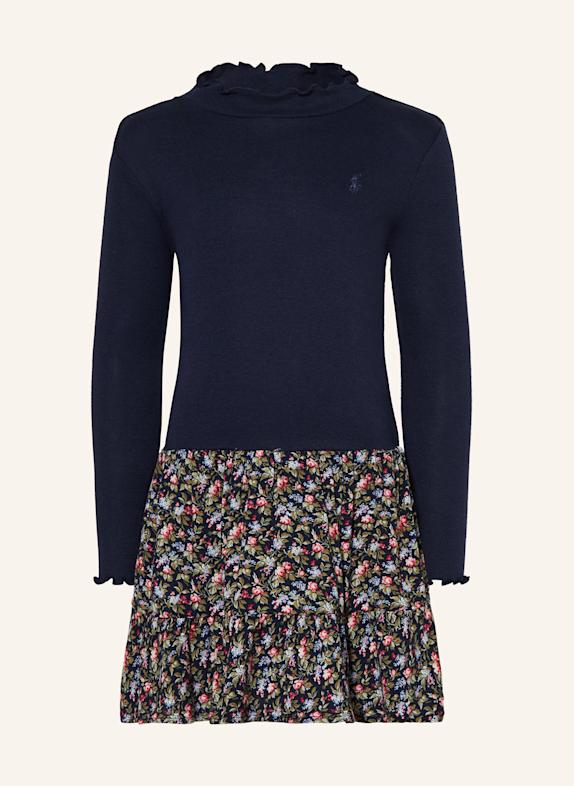 POLO RALPH LAUREN Kleid mit Volants DUNKELBLAU/ GRÜN/ ROSA