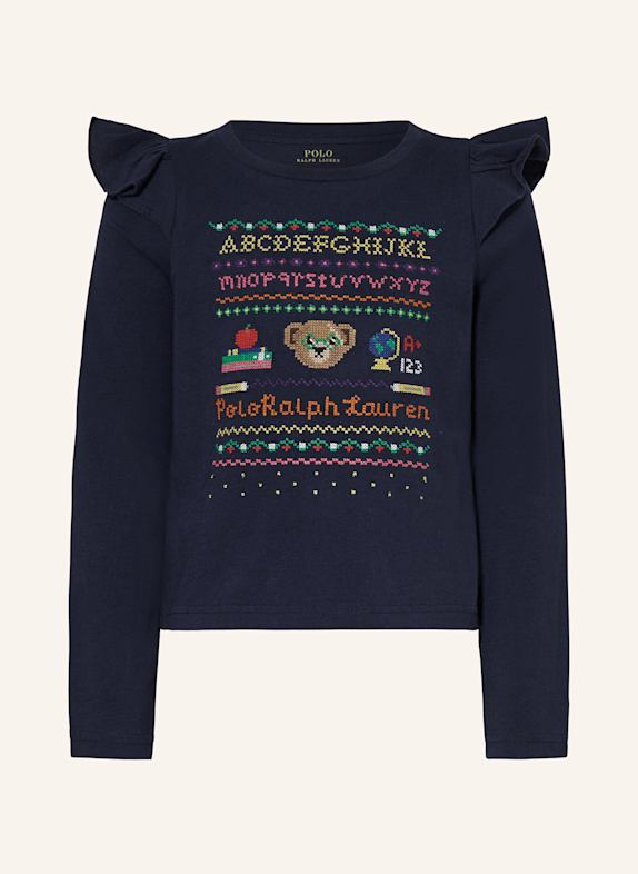 Rękawiczki dla dzieci Koszulka z długim rękawem z wolantami GRANATOWY/ ŻÓŁTY/ RÓŻOWY