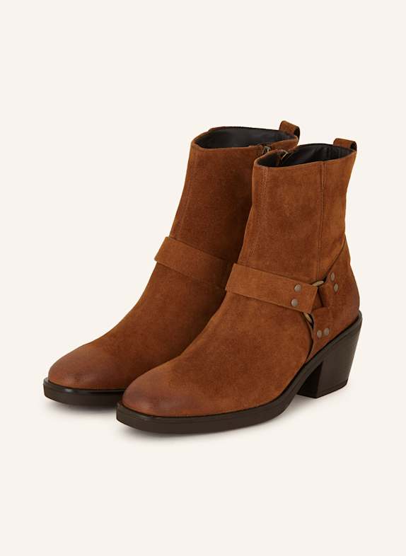 paul green Cowboy boots COGNAC