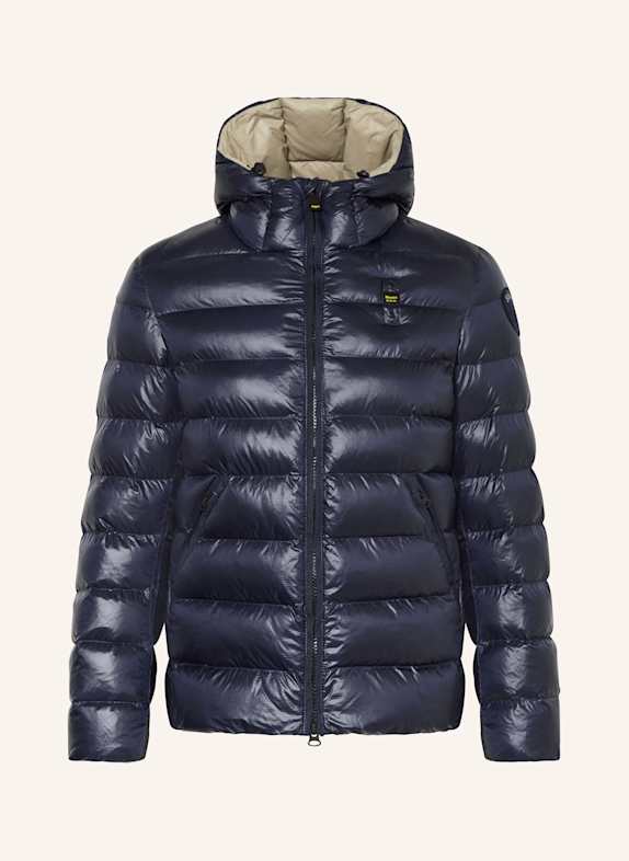 Blauer gewatteerde jas DONKERBLAUW