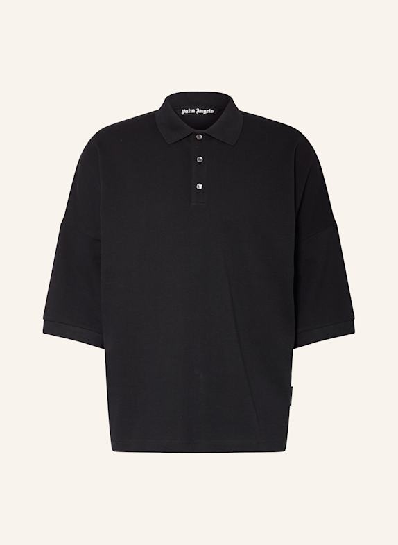Palm Angels Oversized piqué polo shirt BLACK