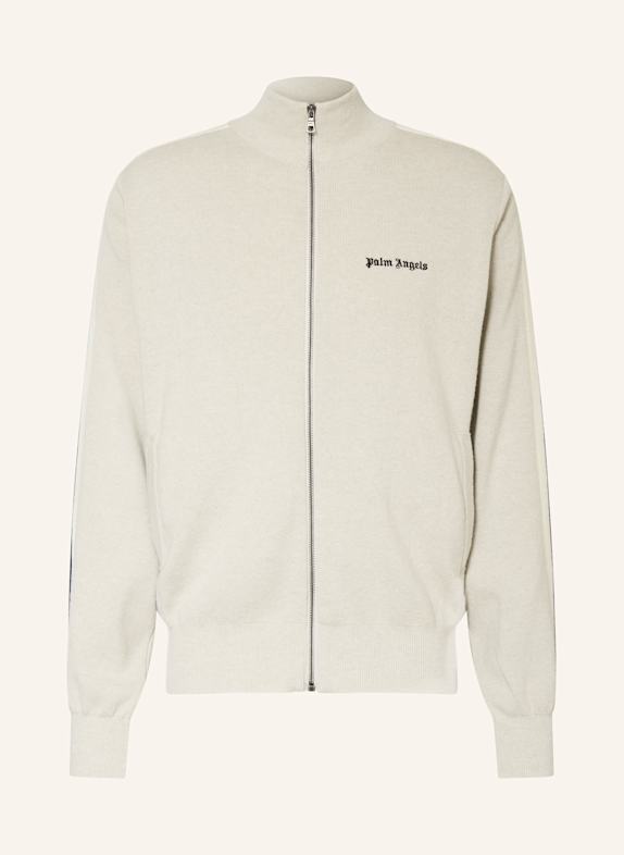 Palm Angels Cardigan with tuxedo stripes CREAM/ ECRU/ BLACK