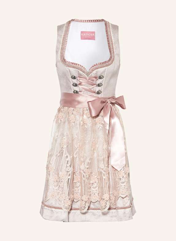 KRÜGER Dirndl mit Schmucksteinen und Spitze ROSÉ/ ALTROSA