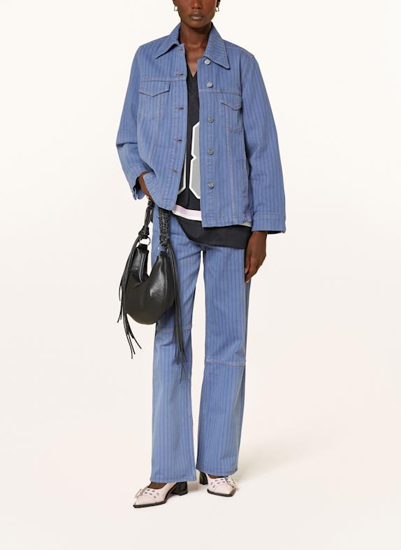 GANNI Kurtka jeansowa JASNOFIOLETOWY/ PETROL